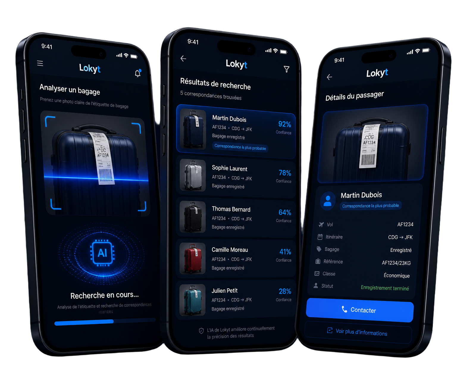 Aperçu de l'application mobile Lokyt